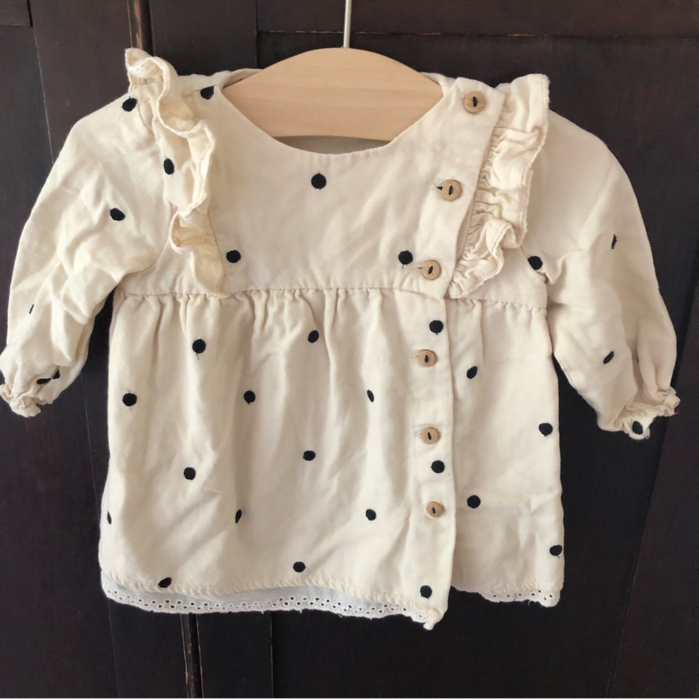 Zara beige Polka dot dress